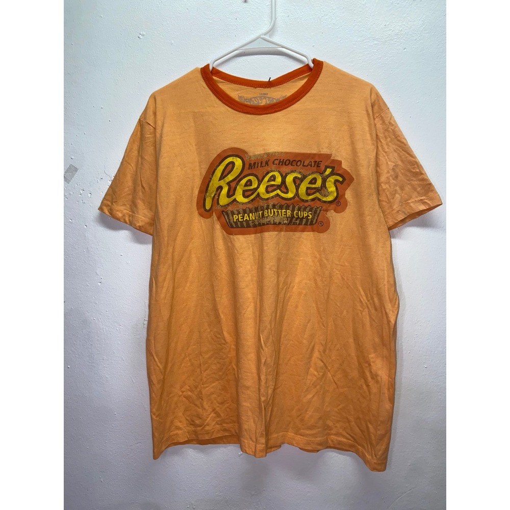 Vintage Y2K Savvy Reeses Peanut Butter Cups Ringer T-Shirt Mens Large Halloween